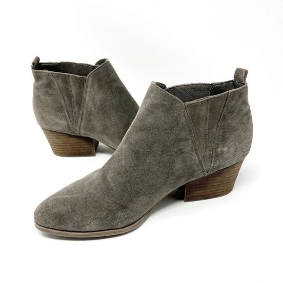 Crown Vintage Boots Womens 9 Grey Cvleio Suede Leather Upper Bootie Western Boho - Picture 3 of 16